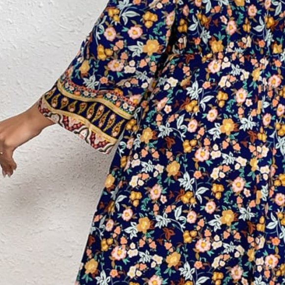 Melo Apparel Plus Size Bohemian Round Neck Maxi Dress - Picture 7 of 8